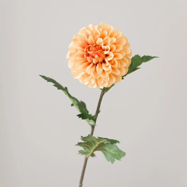 Artificial Orange Ball Dahlia Stem - Image 3