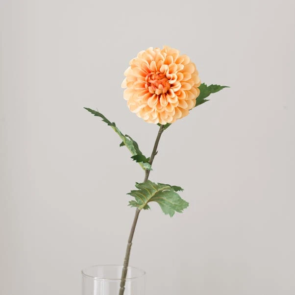 Artificial Orange Ball Dahlia Stem - Image 4