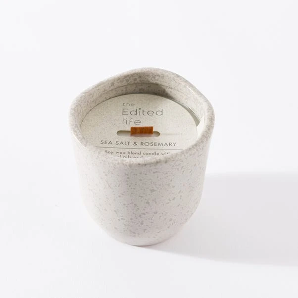 Sea Salt & Rosemary Ceramic Crackle Candle - Image 4