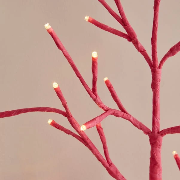 2ft LED Pink Table Top Twig Tree - Image 2