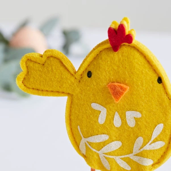 Yellow Felt Chicken Ornament - Image 2