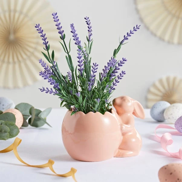 Pink Ceramic Bunny Pot