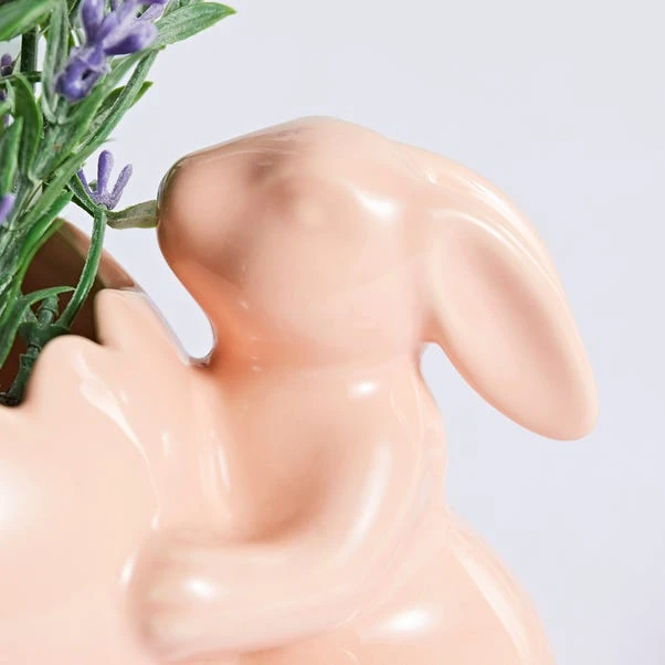 Pink Ceramic Bunny Pot - Image 2