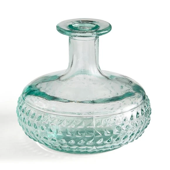 Botella Green Patterned Glass Bud Vase - Image 3