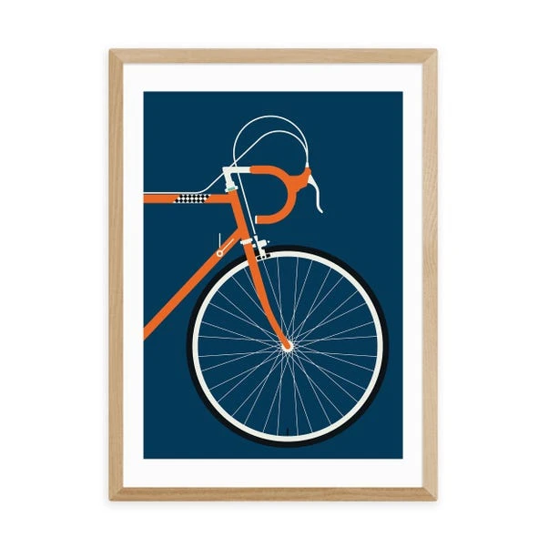 East End Prints Orange Coloured Race Bike Print By Bo Lundberg - Image 6