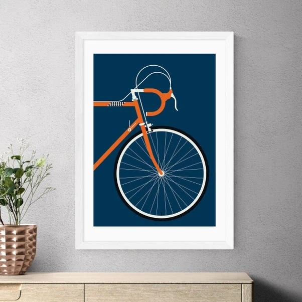 East End Prints Orange Coloured Race Bike Print By Bo Lundberg - Image 3