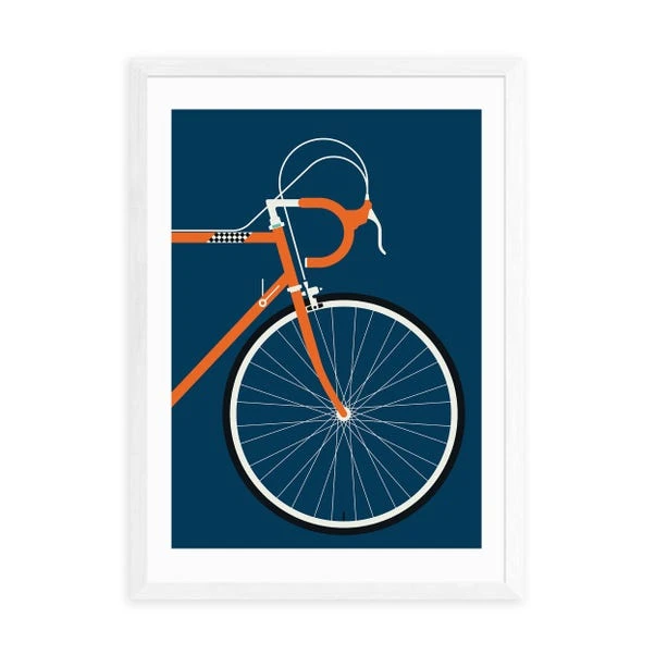 East End Prints Orange Coloured Race Bike Print By Bo Lundberg - Image 4