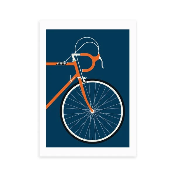 East End Prints Orange Coloured Race Bike Print By Bo Lundberg - Image 2