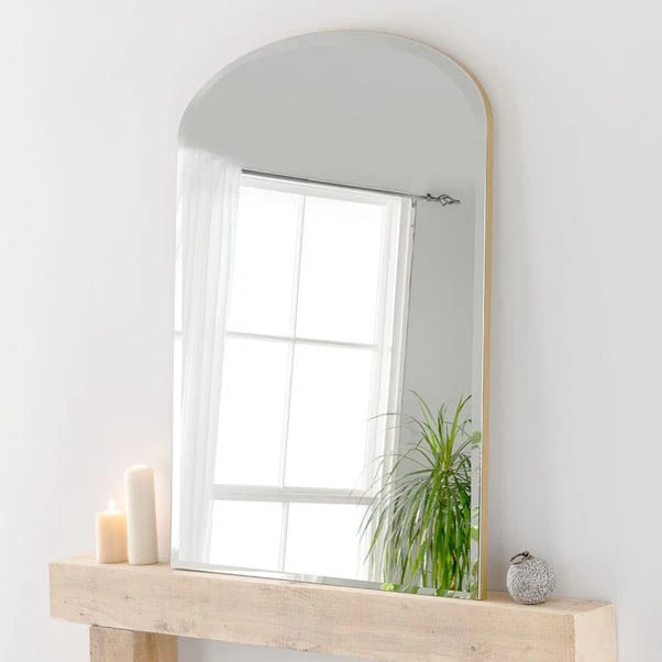 Yearn Arched Bevelled Overmantel Wall Mirror - Image 3