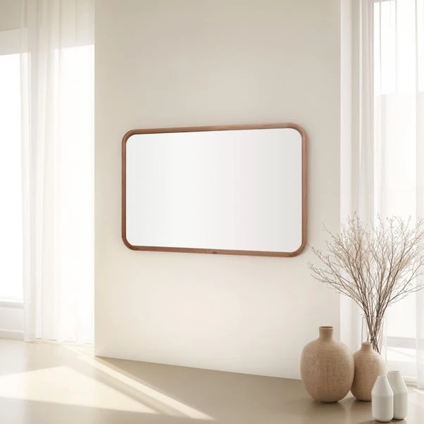 Yearn Curved Solid Oak Wall Mirror - Image 3
