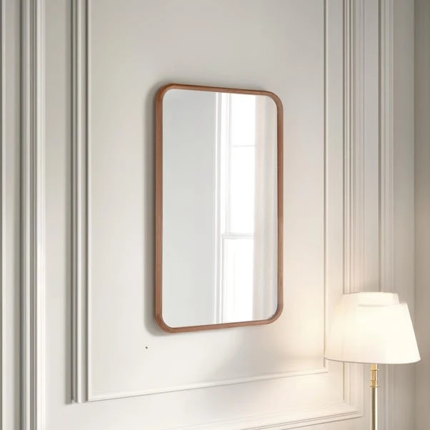 Yearn Curved Solid Oak Wall Mirror