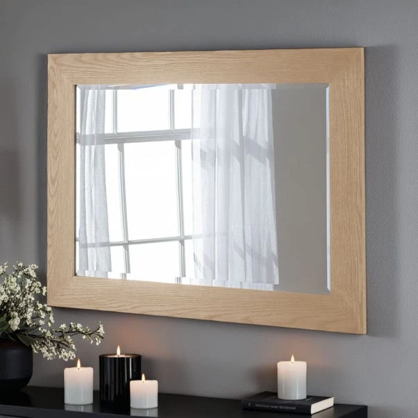 Yearn Rectangle Oak Effect Bevelled Wall Mirror - Image 5