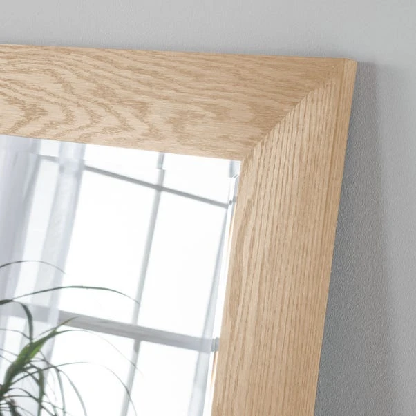Yearn Rectangle Oak Effect Bevelled Wall Mirror - Image 2