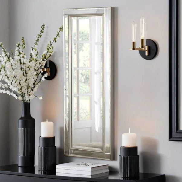 Yearn Classic Rectangle Bevelled Narrow Wall Mirror - Image 2