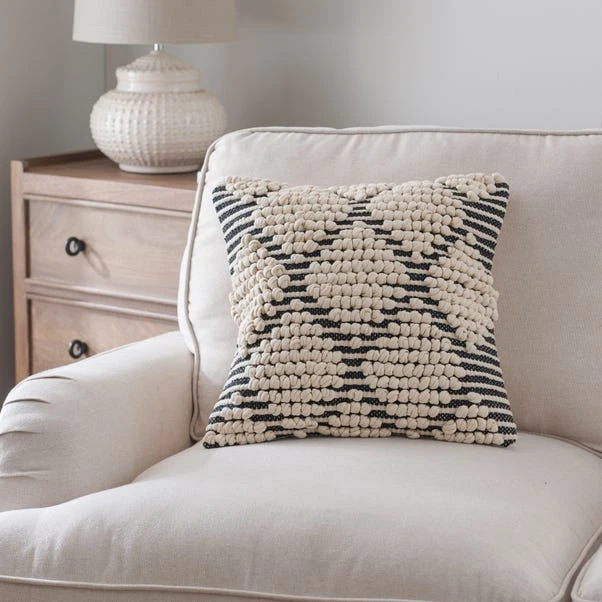Jersey Bobble Diamond Square Cushion