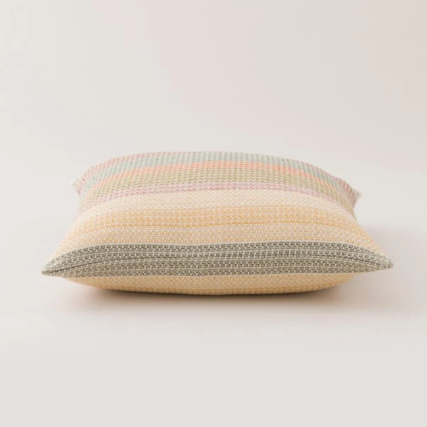Woven Stripe Cotton Square Cushion Cover - Image 3