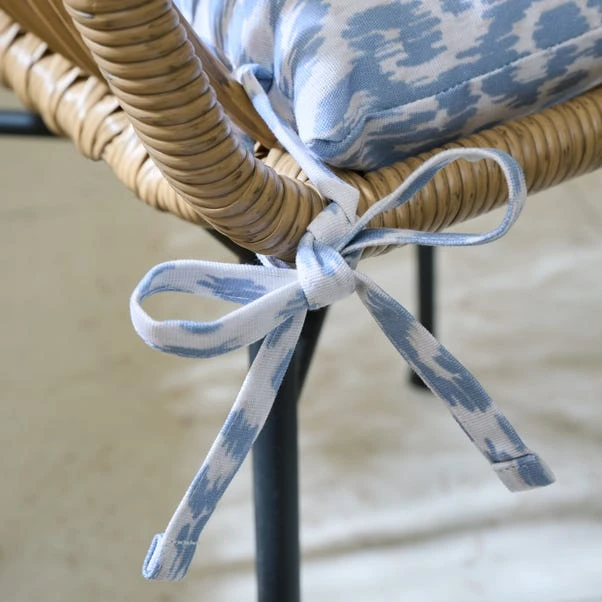 Light Blue Ikat Square Seat Pad - Image 2