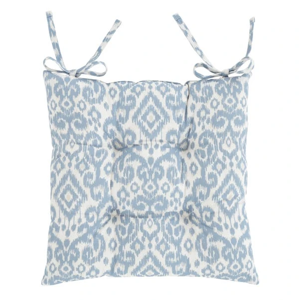 Light Blue Ikat Square Seat Pad - Image 4