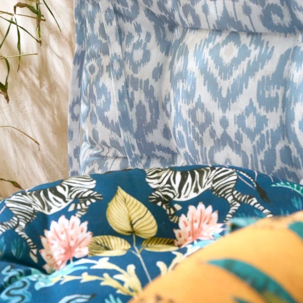 Light Blue Ikat Square Seat Pad - Image 5