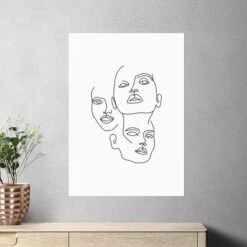 East End Prints Three Line Art Faces By Sundry Society