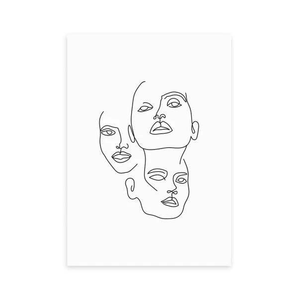 East End Prints Three Line Art Faces By Sundry Society - Image 2