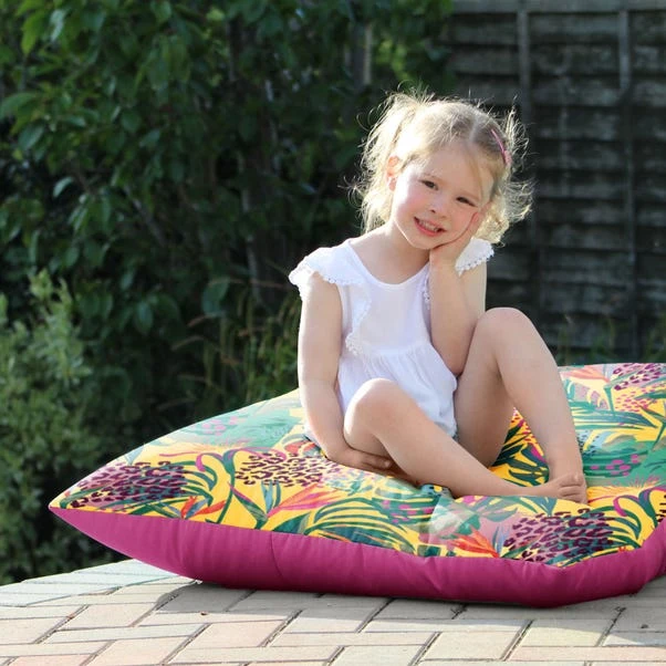 Rucomfy Abstract Tropics Printed Square Indoor Outdoor Floor Cushion - Image 3