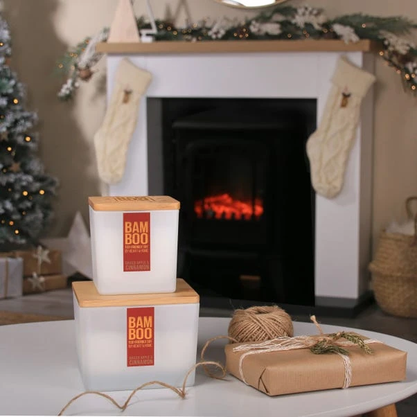 Heart And Home Bamboo Spiced Apple & Cinnamon Centrepiece Candle - Image 4