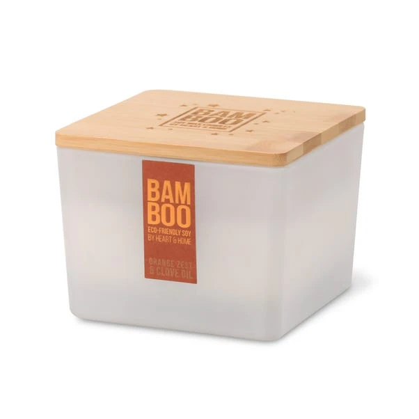 Heart And Home Bamboo Orange Zest & Clove Oil Centrepiece Candle - Image 2