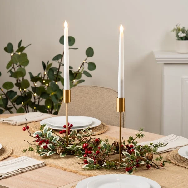 Set Of 2 Brushed Gold Candlestick Holders - Image 4