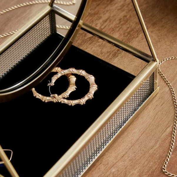 Industrial Gold Oval Dressing Table Mirror - Image 2