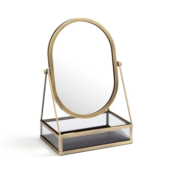 Industrial Gold Oval Dressing Table Mirror - Image 3