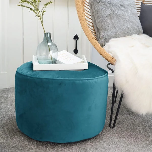 Rucomfy Velvet Bean Bag Pouffe
