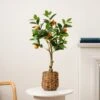 Artificial Orange Tree In Woven Basket