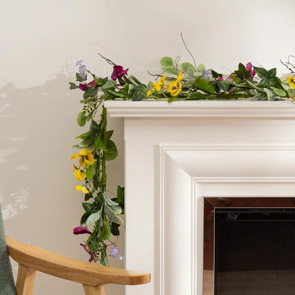 Artificial Spring Floral Pansy Garland
