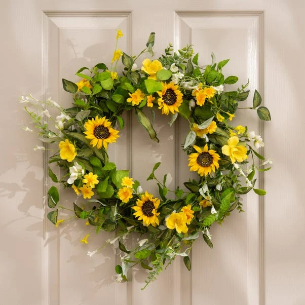 Artificial Spring Yellow Sunflower Wreath