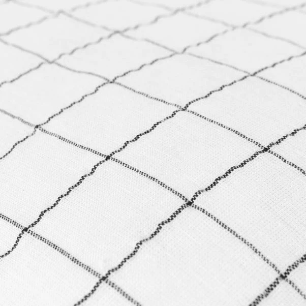 Yard Linen Grid Check Square Cushion Cover - Image 4