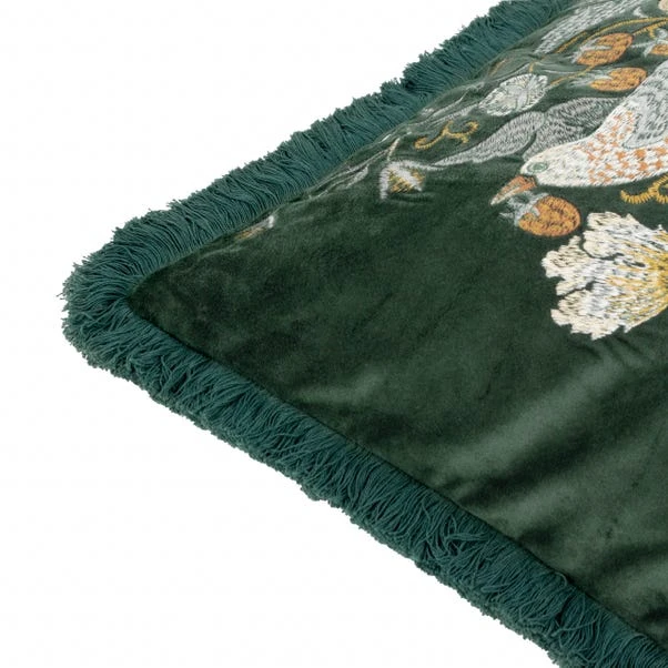 Morris & Co. Strawberry Thief Embroidered Square Cushion - Image 6