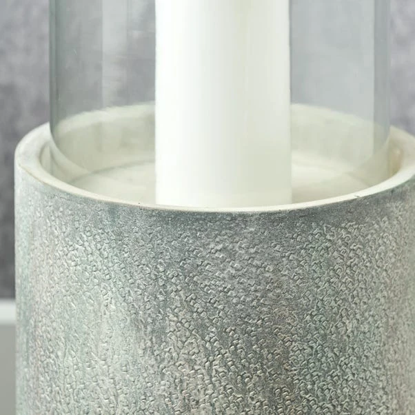 Metal & Glass Pedestal Hurricane Candle Holder - Image 7