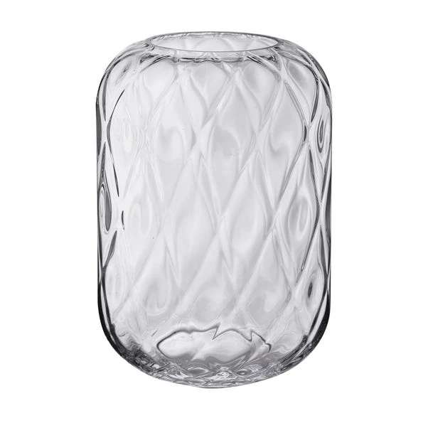Clear Glass Diamond Optic Vase - Image 2