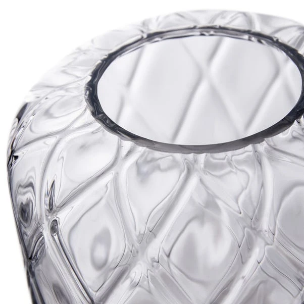 Clear Glass Diamond Optic Vase - Image 3