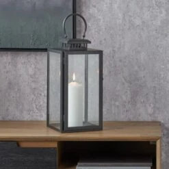 Metal & Glass Rectangular Lantern