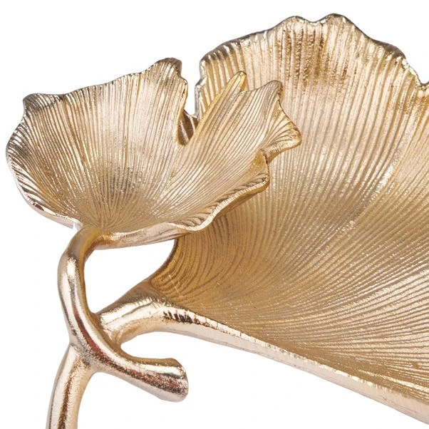 Dual Gingko Leaf Metal Bowl - Image 2