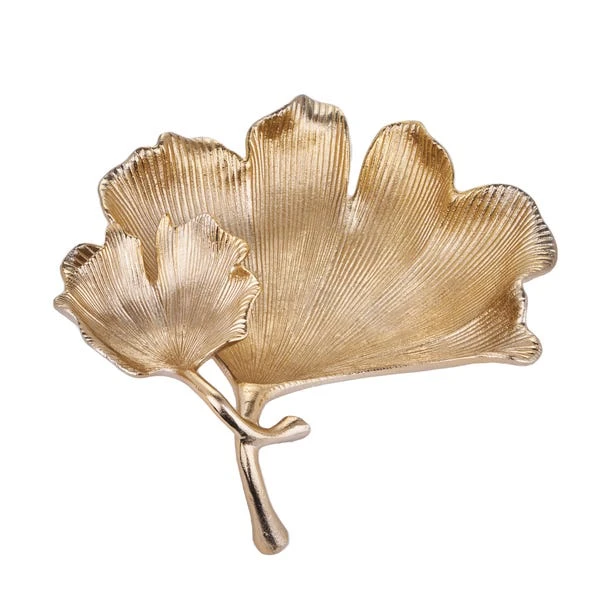 Dual Gingko Leaf Metal Bowl - Image 4