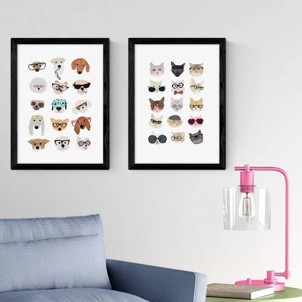 East End Prints Set Of 2 Cats And Dogs In Glasses Prints - Image 17