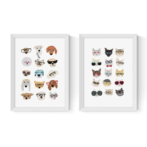East End Prints Set Of 2 Cats And Dogs In Glasses Prints - Image 16