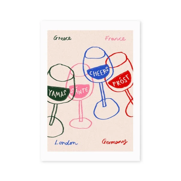 East End Prints Cheers Glasses Print - Image 12