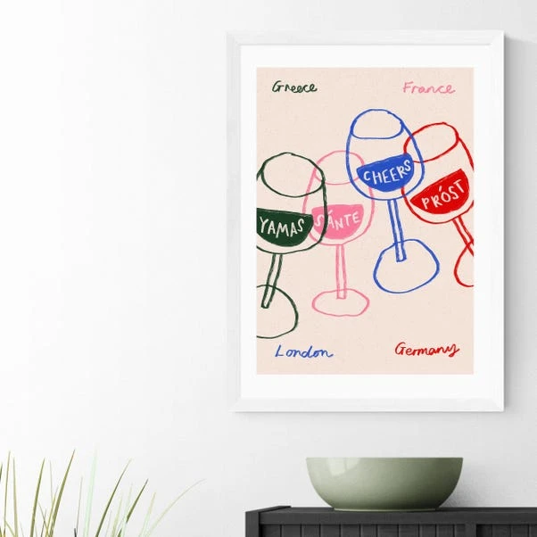 East End Prints Cheers Glasses Print - Image 7