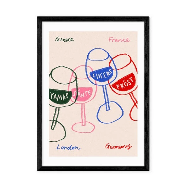 East End Prints Cheers Glasses Print - Image 2
