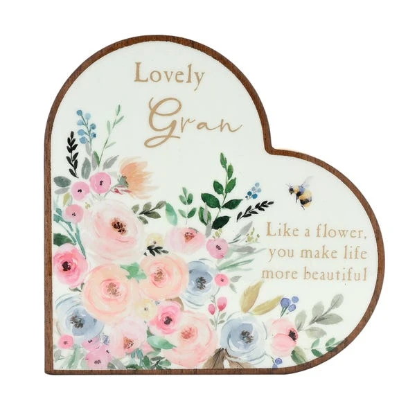 The Cottage Garden Gran Heart Plaque
