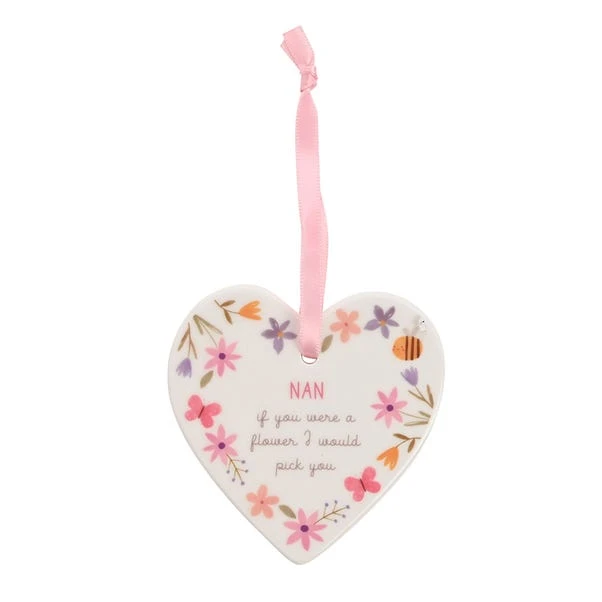 Nan Ceramic Heart Hanging Plaque